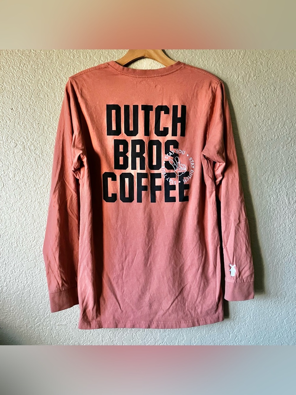 Dutch Bros varsity letter long sleeve tee